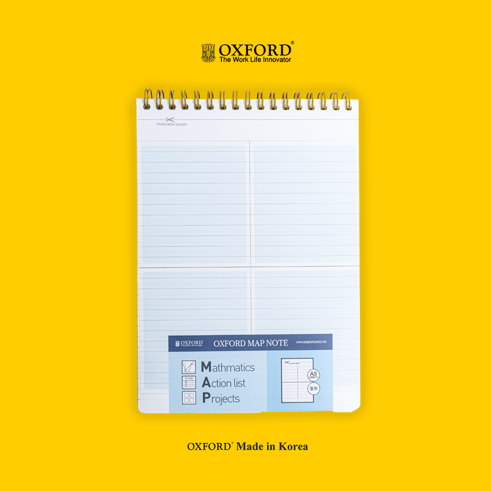 Oxford Notebook A5 Spiral Atas 120 Lembar - Notebook Spiral/Catatan/MAP Spiral/Notebook Catatan