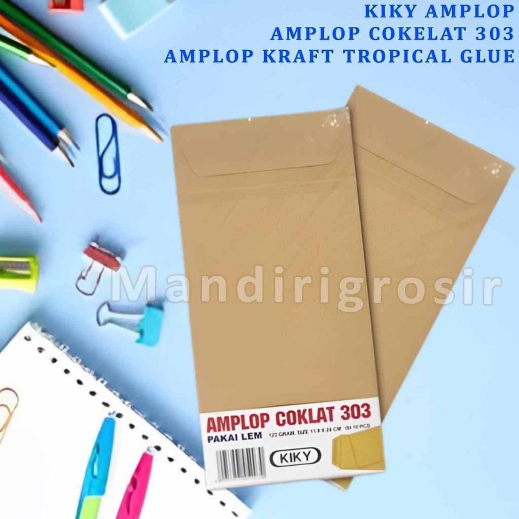 

Amplop Cokelat 303 * Kiky Amplop * Amplop Kraft Tropical Glue * 125GSM Isi 10pcs