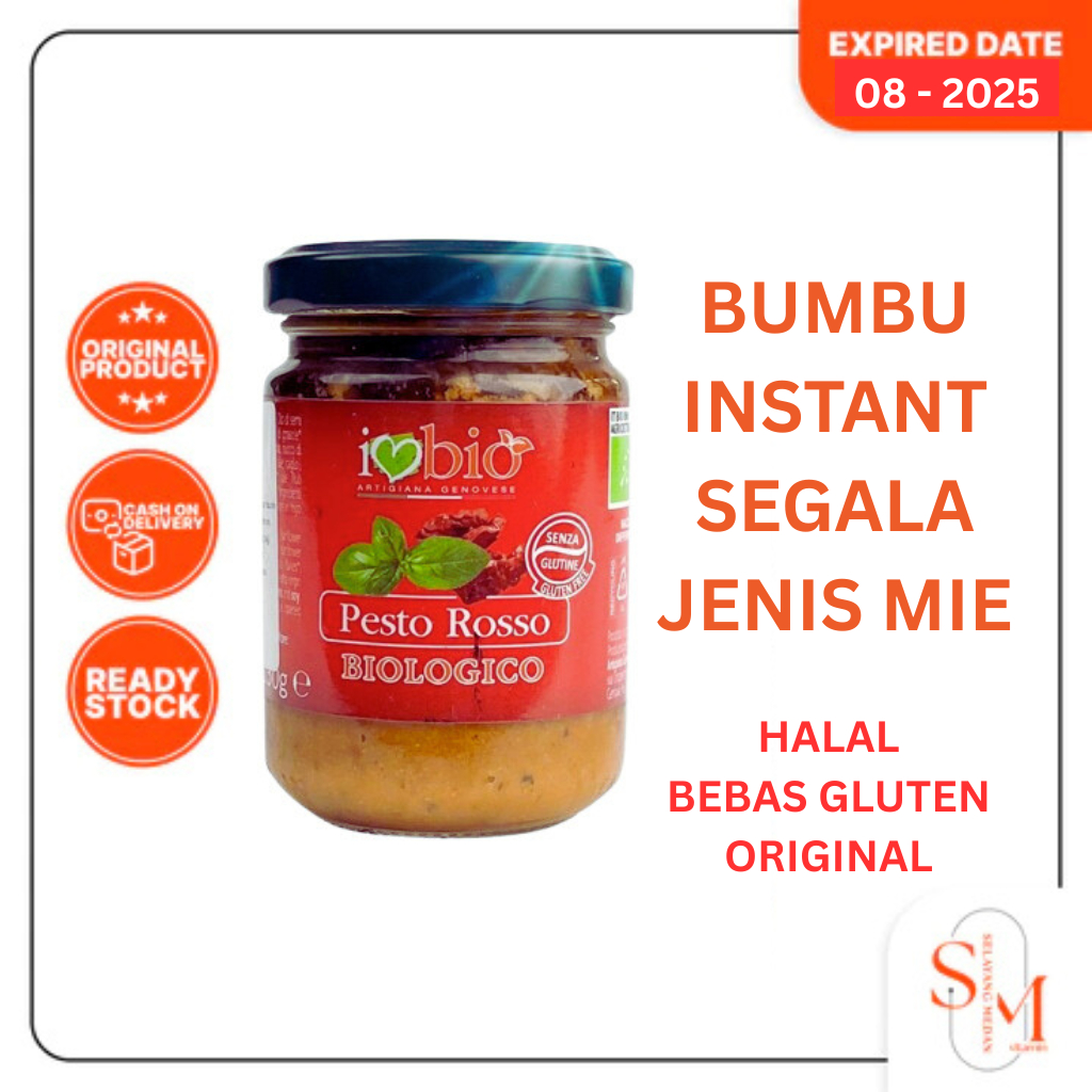 

Bumbu Instant Pedas Artigiana Genovese Organic Red Pesto 130Gr - Rasa Tomat Kemangi Oregano