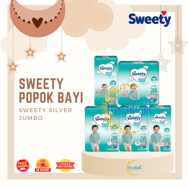 Popok Bayi SWEETY SILVER BRONZE JUMBO M60 | L54 | XL42