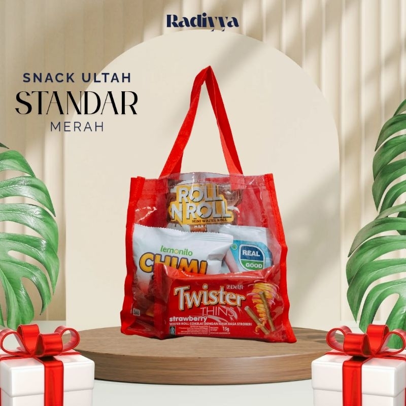 

Paket snack ulang tahun | Bingkisan/ hampers ultah tasyakuran graduation standar merah