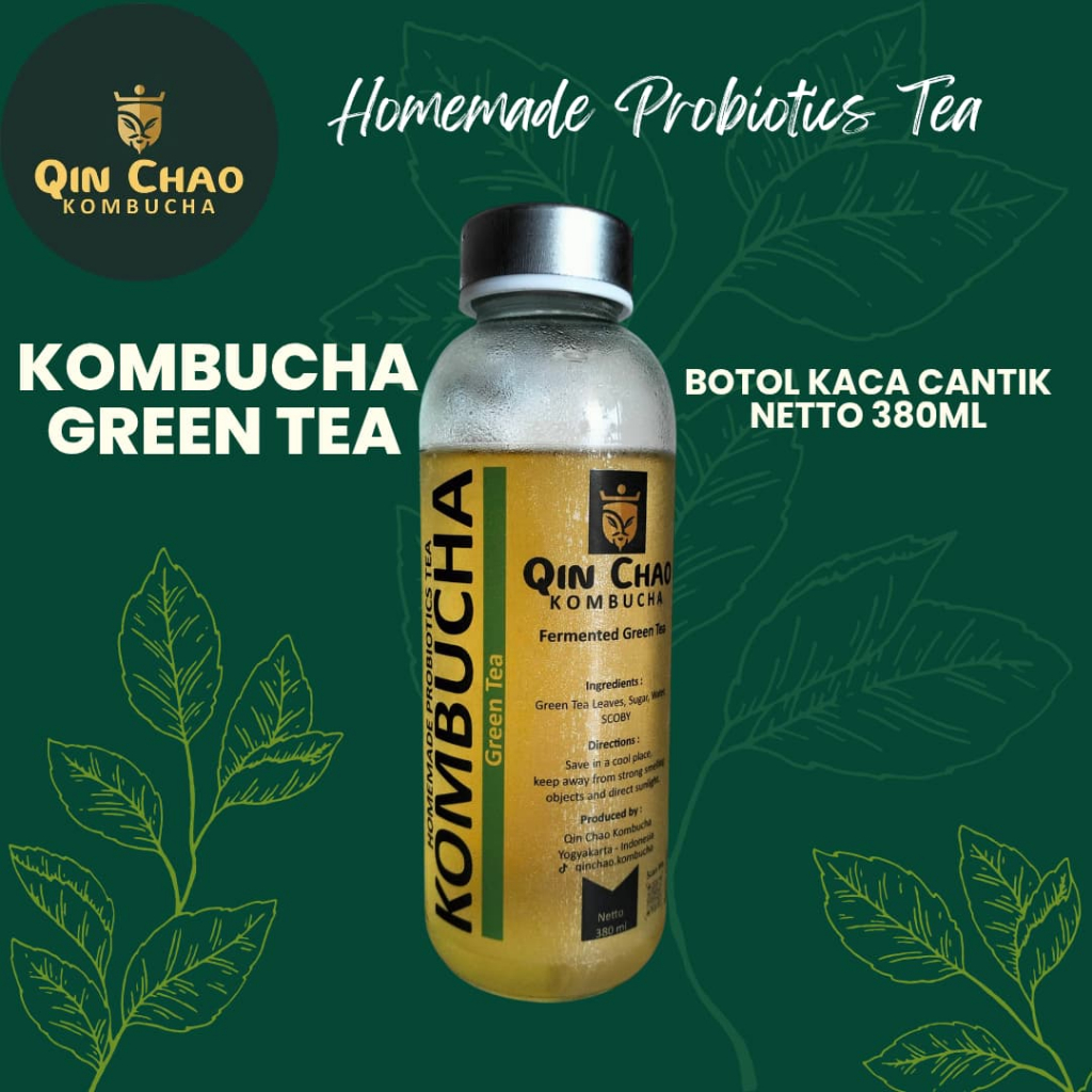 

Qin Chao Kombucha Green Tea - Kemasan Botol Kaca Cantik 380ml