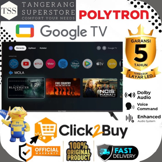 LED POLYTRON PLD40RG9059 PLD40RG 40RG GOOGLE SMART TV FHD LED POLYTRON 4K UHD SMART GOOGLE TV POLYTR