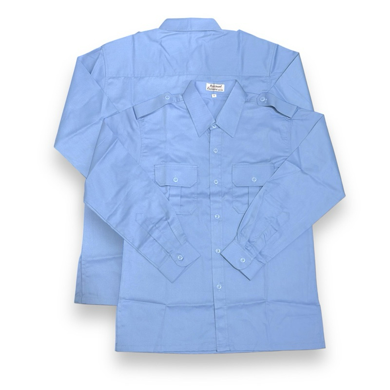 kemeja polos warna biru muda Bahan american drill