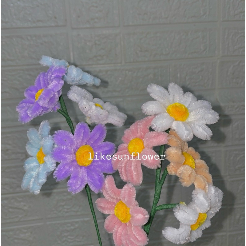 NEW BUNGA DAISY WARNA PASTEL/1TANGKAI 5BUNGA//BUNGA DEKORASI HIASAN//HIASAN RUANGAN//BUNGA CANTIK//B