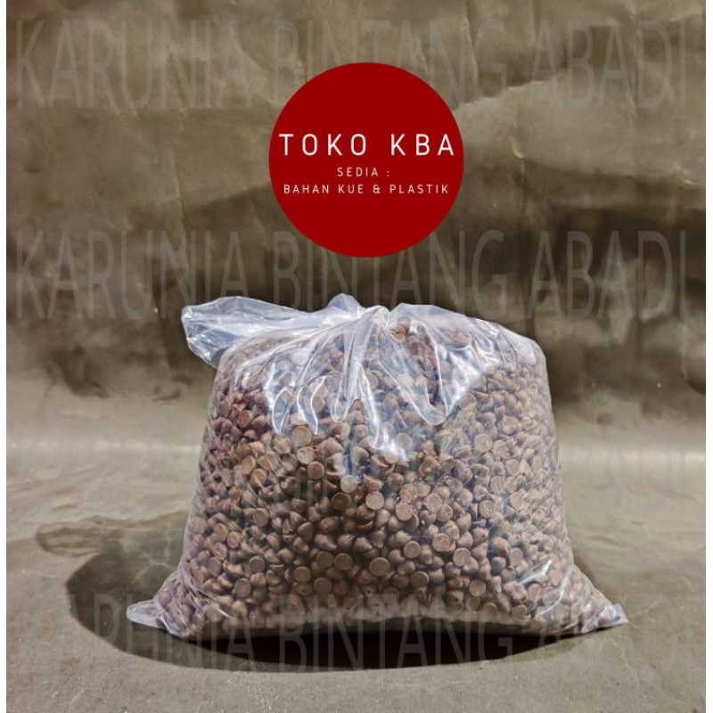 

Tulip Dark Chocolate Chips Hitam Paku Repack Choco Chip 1 kg