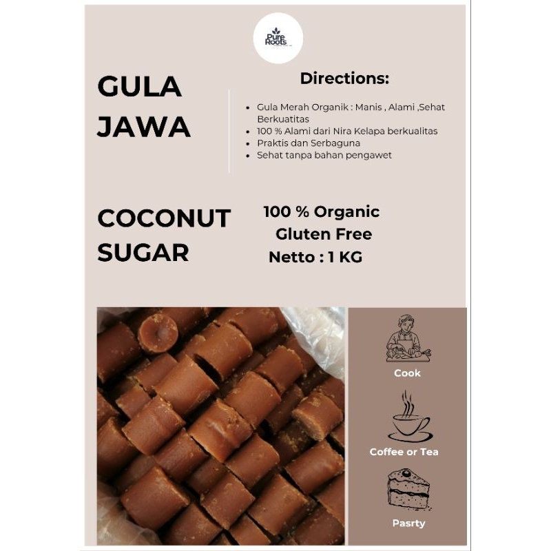 

Gula Jawa / Coconut Sugar 100 % Organic Netto 500Gr