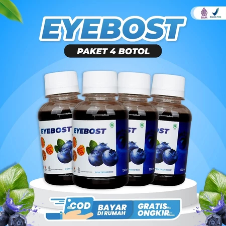 

Paket 4 Botol EYEBOST | Madu Booster Vitamin Mata Herbal Alami Asli Ampuh Mengatasi Masalah Mata Mata Rabun Pyteregium Glaukoma Katarak Mata Minus Mata Silinder Mata Merah Mata Gatal Tersertifikasi BPOM dan Halal MUI 130ml