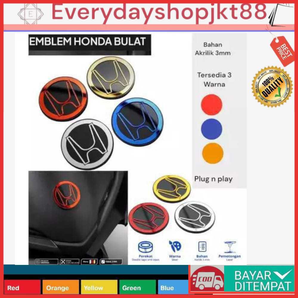 EMBLEM LOGO HONDA TIMBUL BULAT 3D EMBLEM HONDA TIMBUL BULAT ( 3CM ) Emblem HONDA BULAT logo H Bulat 