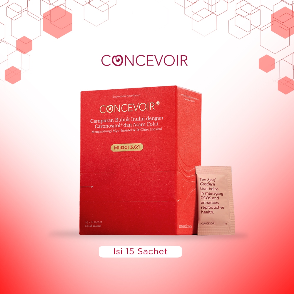 CONCEVOIR | Myo-Inositol & D-Chiro Inositol Supplement Bubuk Inulin dengan Caronositol dan Asam Fola