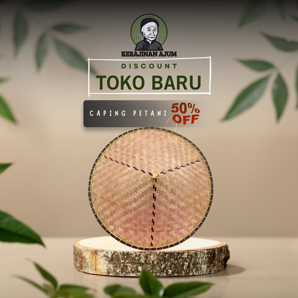 Topi Caping | Topi Petani Bambu | Topi karnaval | Anyaman bambu
