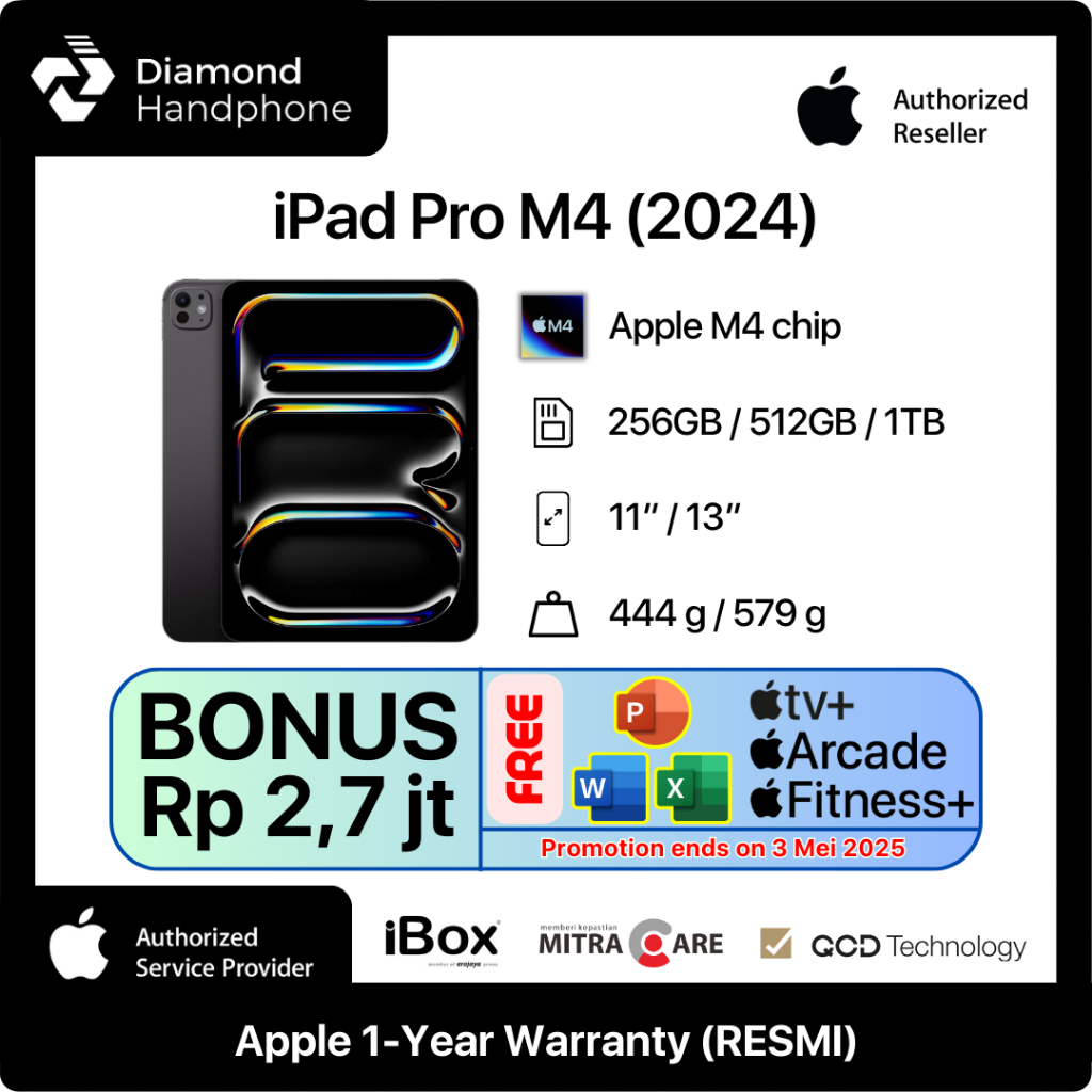 Apple iPad Pro M4 2024 11" 13" WIFI 256GB 512GB 1TB 2TB 11 inch 13 inch iPad Pro 7 Garansi Resmi