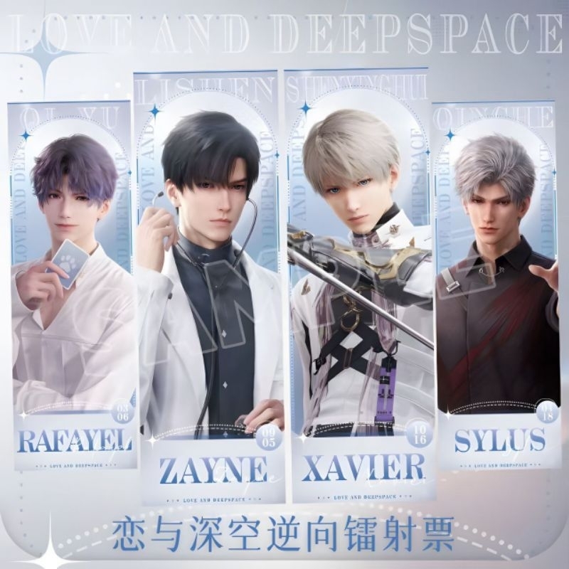 

Hologram UV Laser Ticket Double Sided Bookmark Anime Love And Deepspace Anime Gambar Dua Sisi Lucu Kece