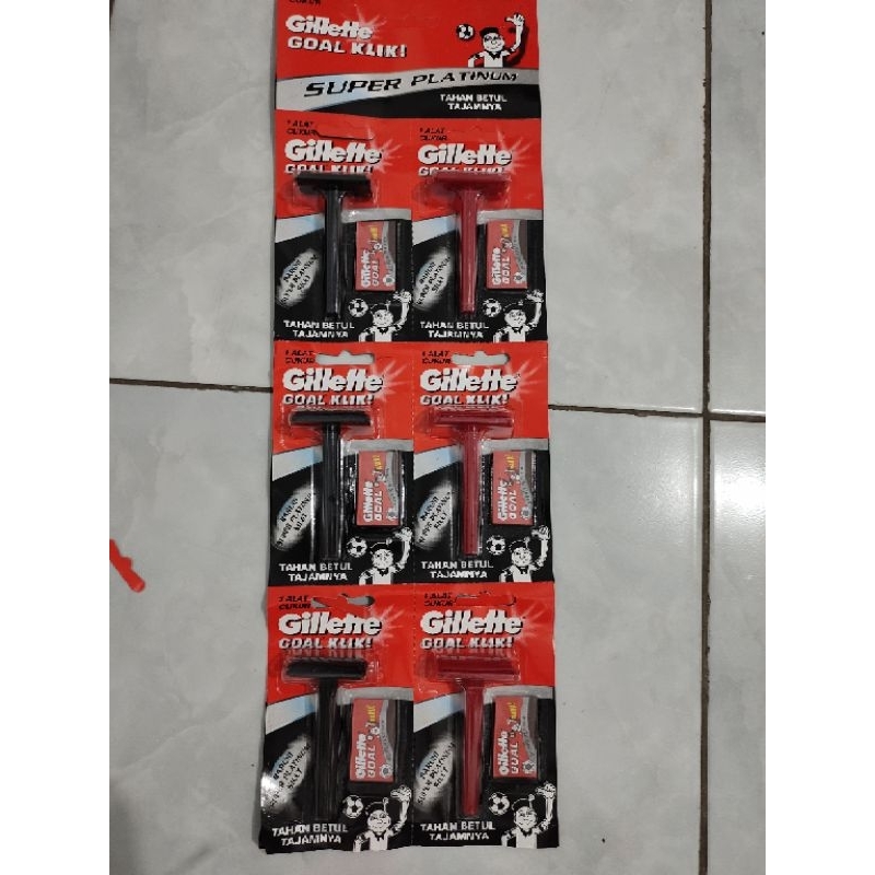( ISI 6 ) Gillette klik/pisau cukur Gillatte goal klik/pisau cukur silet bisa di isi ulang /1 papan 