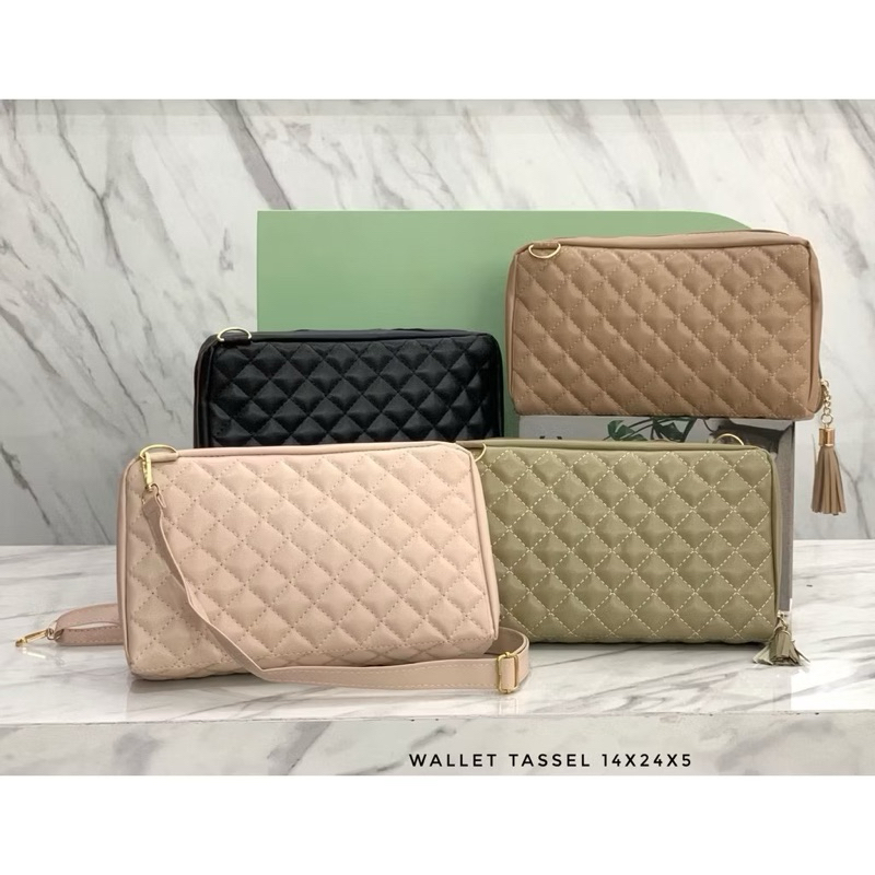 Tas Dompet Selempang Tassel Tas Wanita Esprit Banyak Ruang Muat Hp Dompet