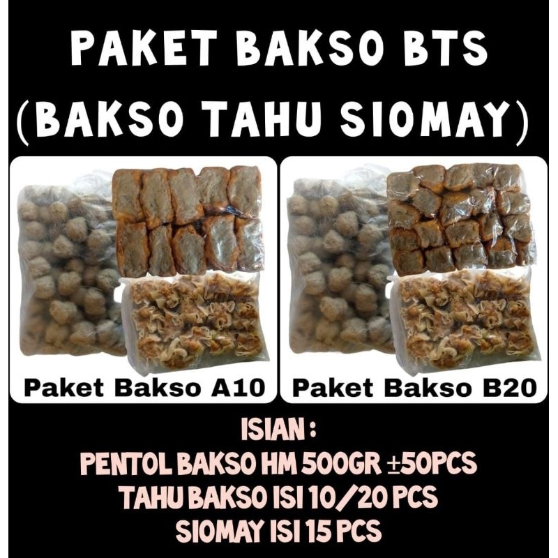 

Paket Bakso BTS Bakso Tahu Siomay
