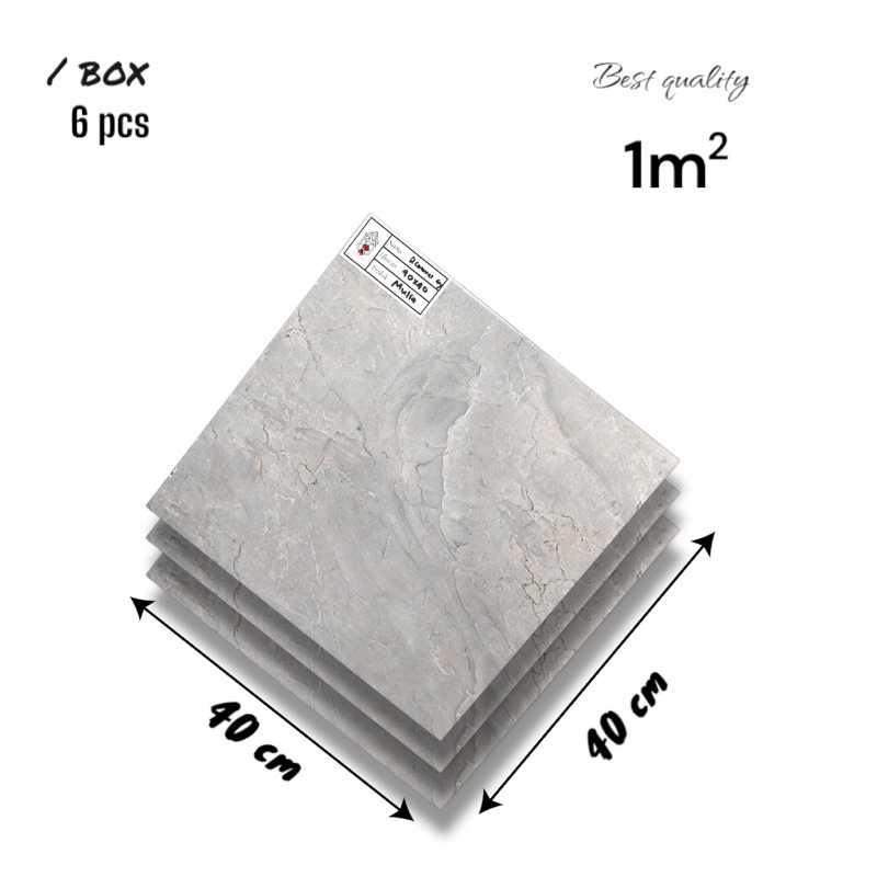 Keramik Lantai 40x40 D.Caravel  Keramik Mulia Ceramic Glossy Grade A Isi 6pcs