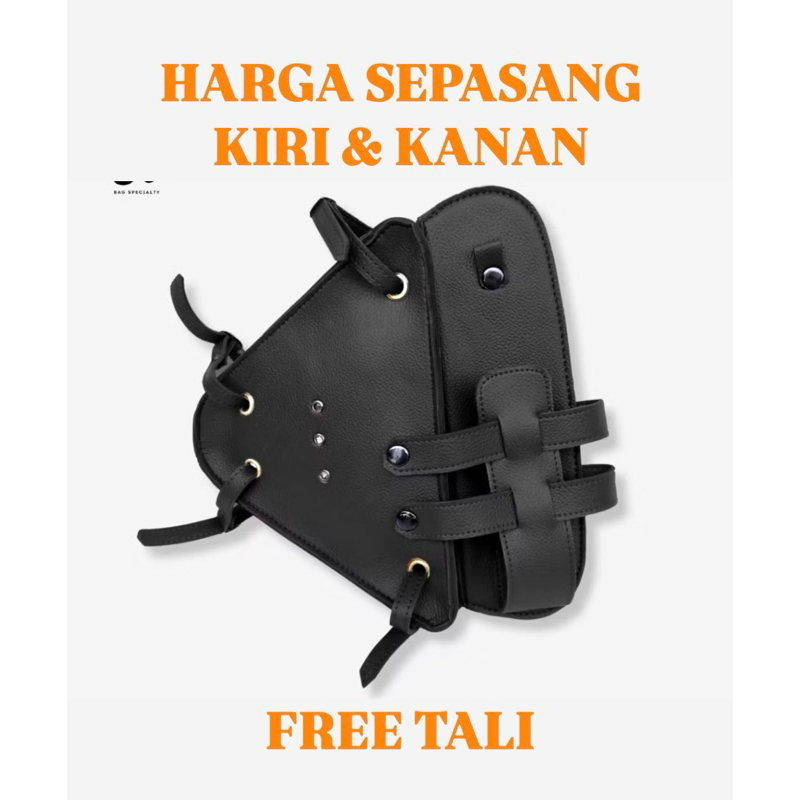 Tas samping sidebag motor klasik custom side bag trail vintage cb100 honda win100 cb100 c70 sepeda o