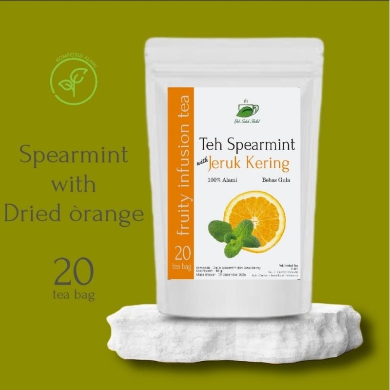 

SPEARMINT + JERUK KERING / Spearmint with dried orange/lemon (isi 20 tea bag)*yuk seduh botanikal