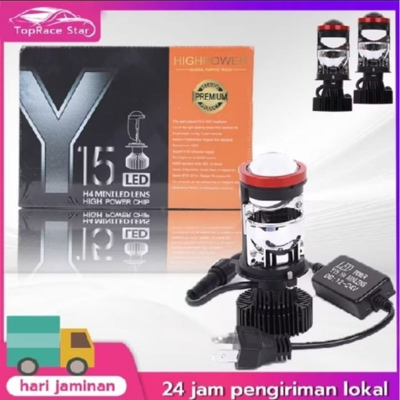 Projie Led Mobil Mini Projie Seri Y15 H4 Mobil Super Terang Lampu Led Mobil Utama Kabut Headlamp