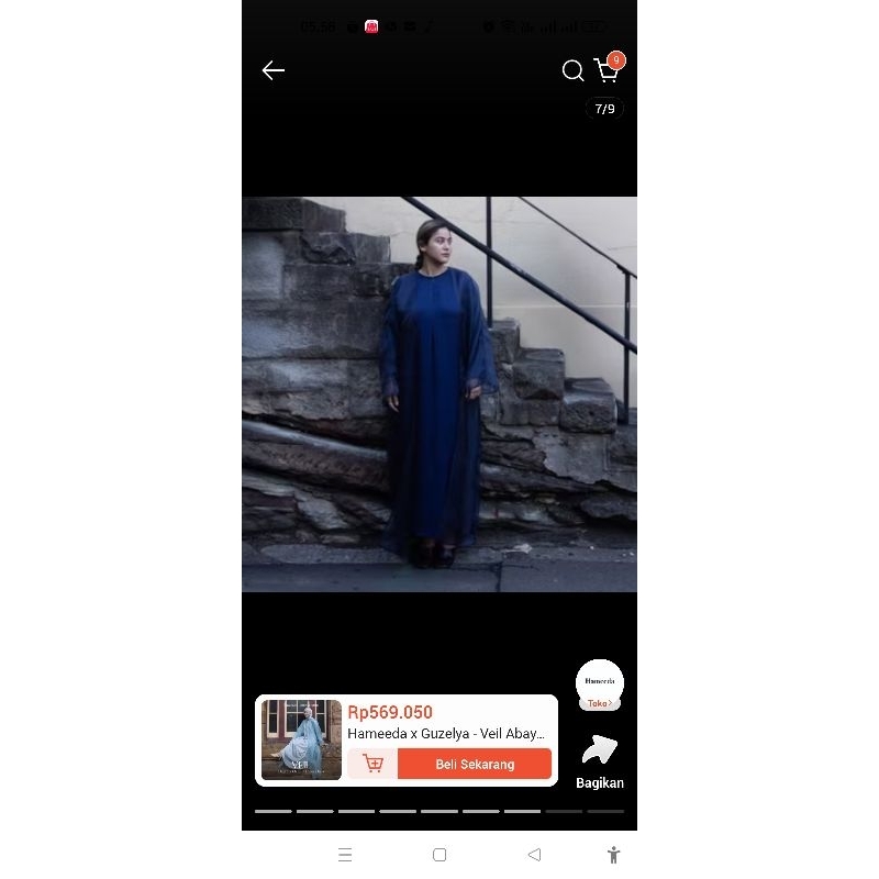 preloved hameeda x guzelya veil abaya navy