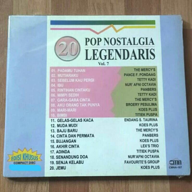 CD 20 Pop Nostalgia Legendaris - THE MERCY'S PANCE F. PONDAAG TETTY KADI NUR' AFNI OCTAVIA PANBERS B