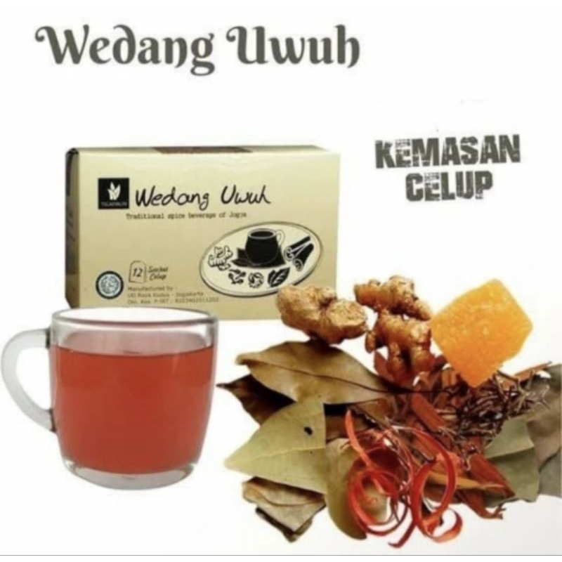 

Tiga daun wedang uwuh isi 12 katong celup
