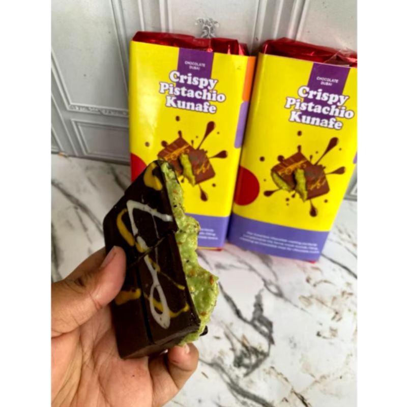 

Cokelat Coklat Dubai Cryspi Pistachio Kunafe Dubai chocolate | Coklat Viral | Coklat original 100%