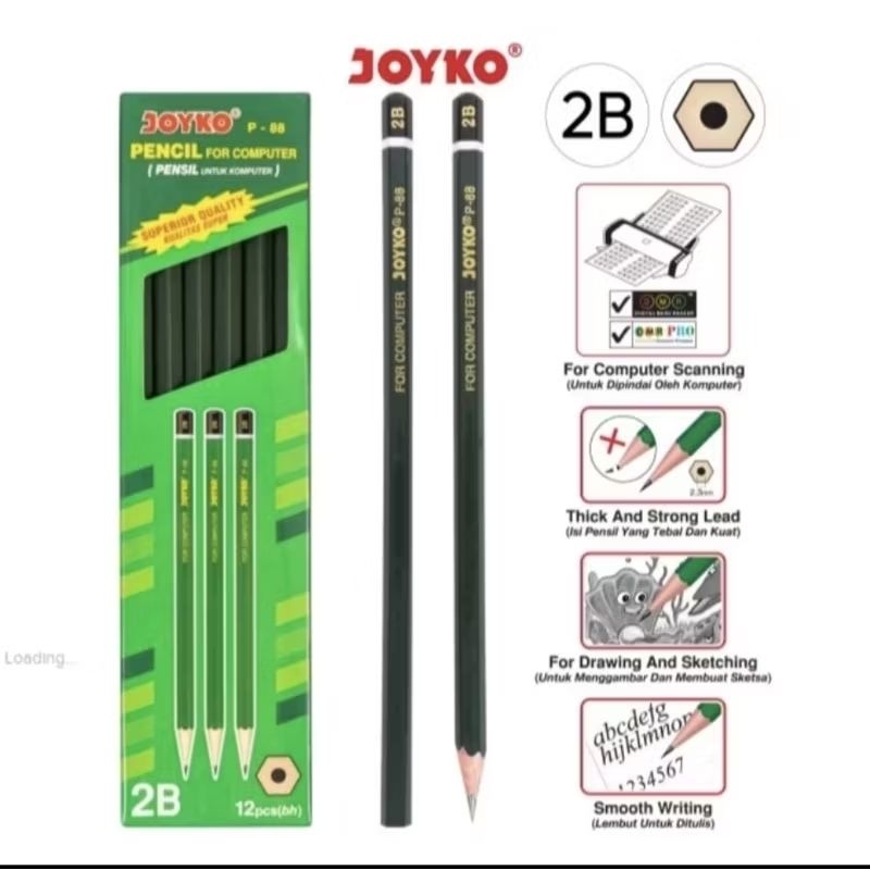 

Pencil Joyco P-88 2B ( 1 kotak 12Pcs)