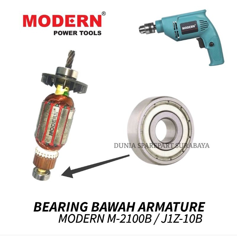 Bearing Belakang / Bawah Armature Mesin Bor Modern JIZ-10B / J1Z-10B / Laher Laker Klaker Angker Din