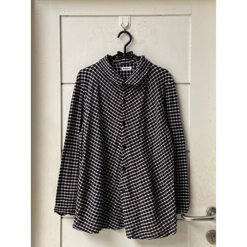 Issey Miyake PLANTATION Black Plaid Shirt