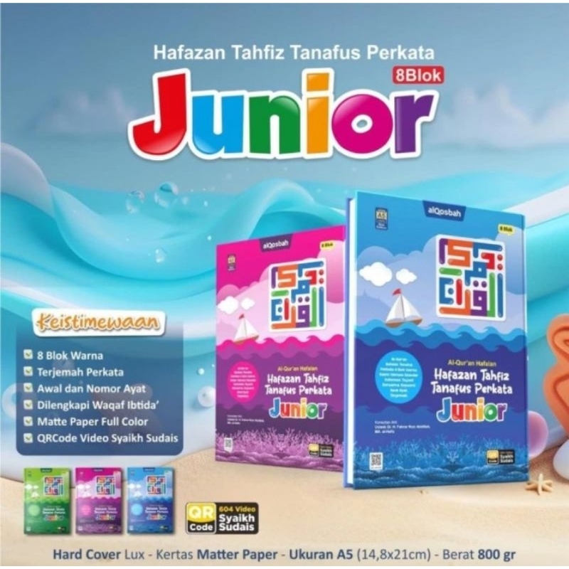AlQosbah Al Quran Hafazan Tahfiz Junior Terjemah perkata latin A5