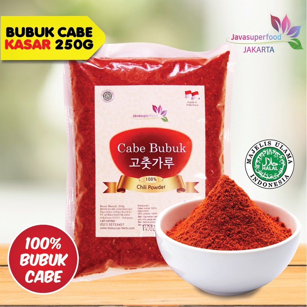 

BUBUK CABE KASAR / CHILI POWDER 250 GRAM JAVA SUPER FOOD