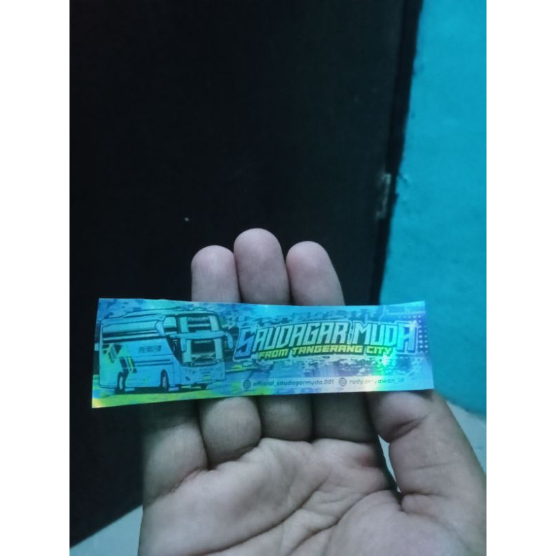 

stiker bus sumber rejeki ( saudagar muda ) asli dari PO hologram graftac anti air 5 RB isi 2