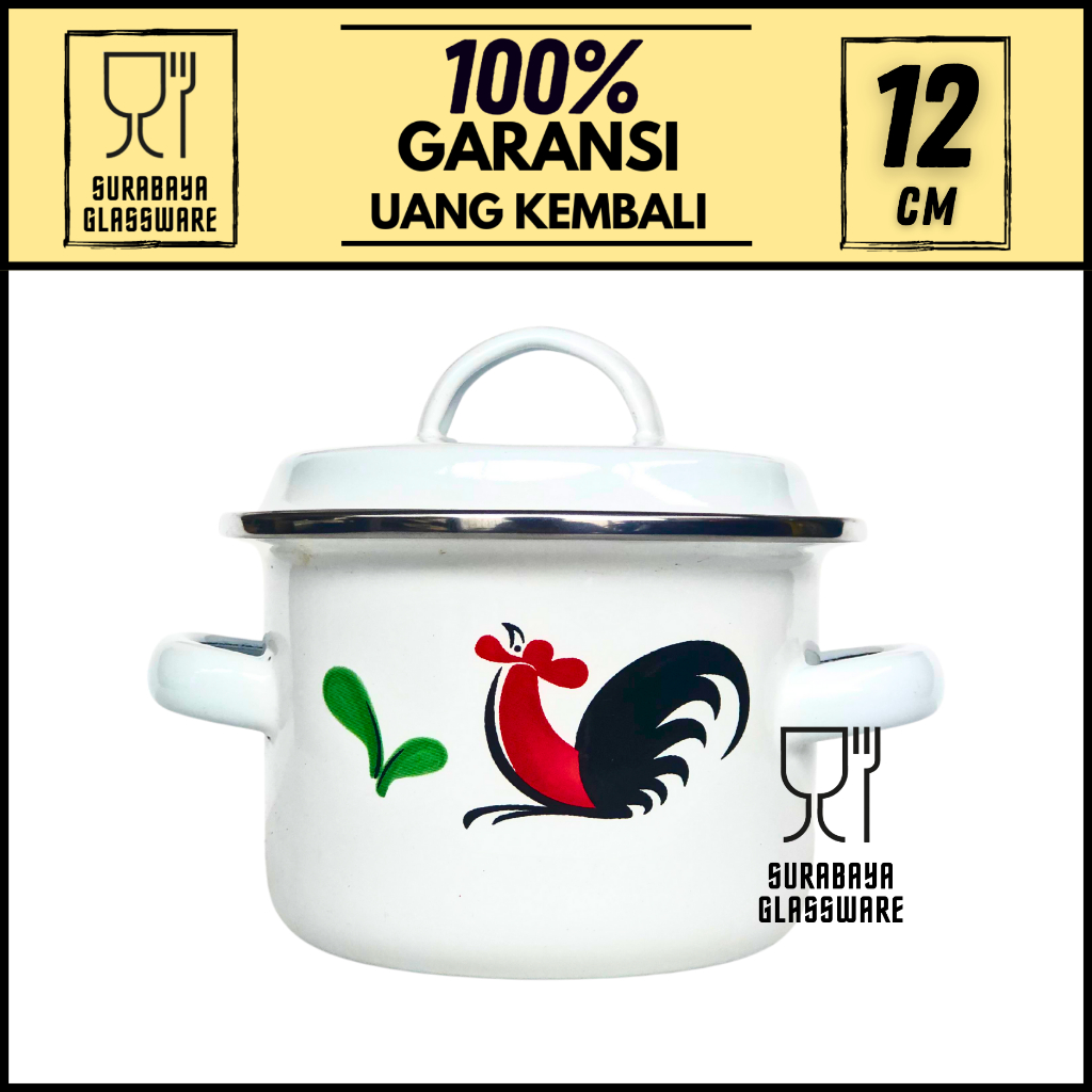 PANCI KUAH ENAMEL UNIK JADUL KECIL 12 CM ALAT MEMASAK MASAK WAJAN Pan PANCI KUAH Set Enamel Mini MOT