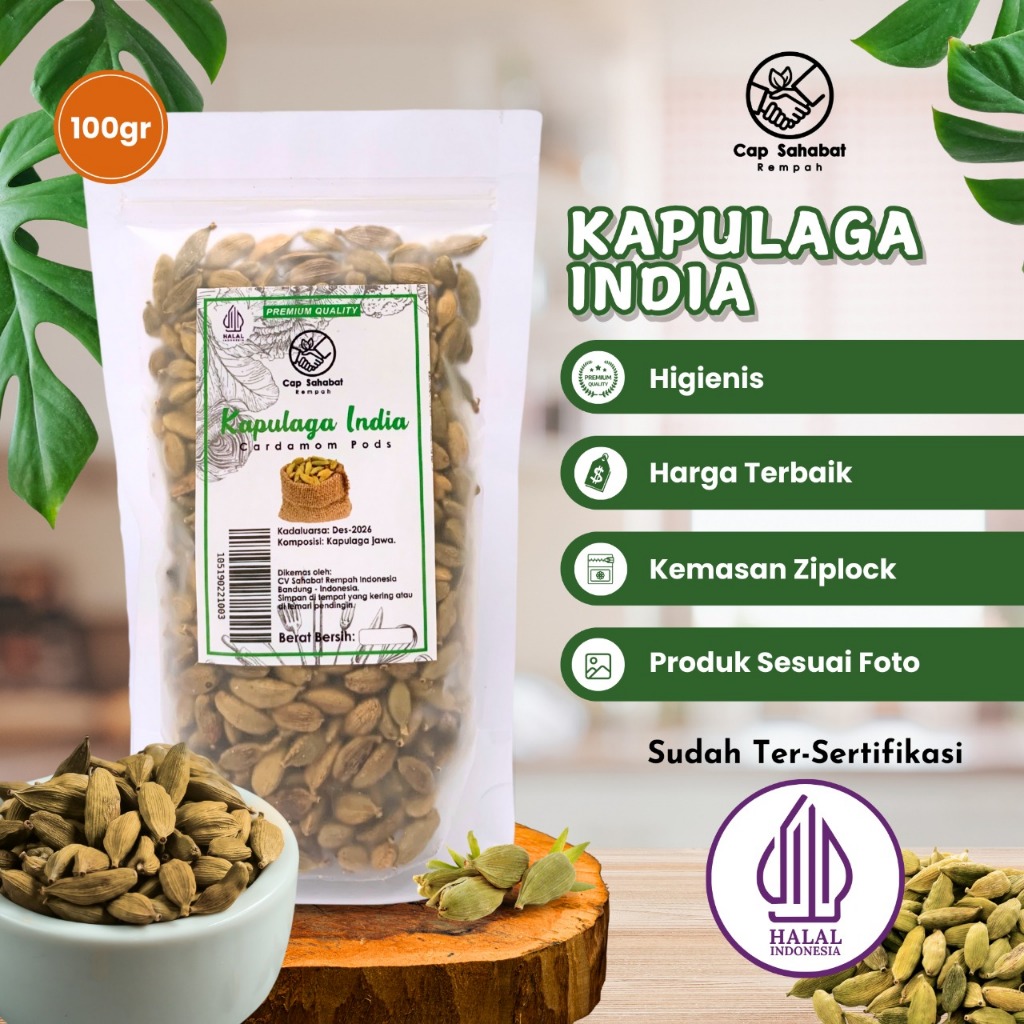 

Cap Sahabat - Kapulaga India Cardamom Pods 100% PREMIUM QUALITY CAP SAHABAT