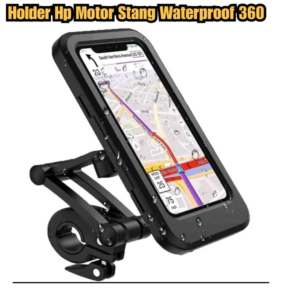 Tempat hp motor anti air pegangan hp motor tahan air Holder hp motor stang waterproof 360 stand hp m