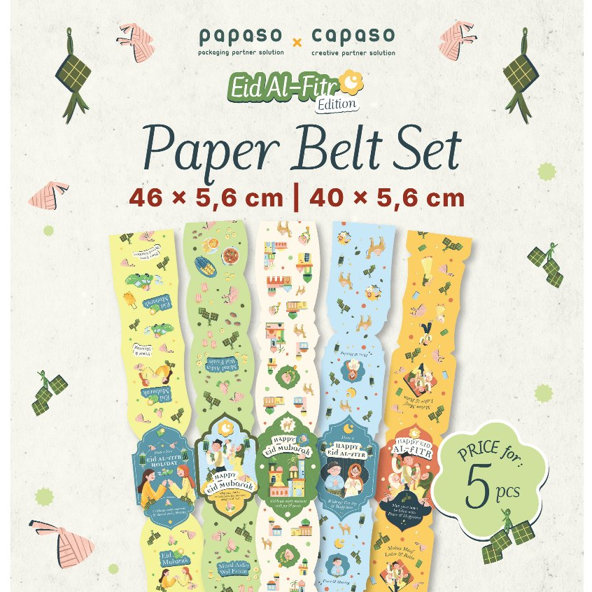 

Paper Belt Lebaran / Label Sleeve Packaging Lebaran / Sabuk Box Kertas