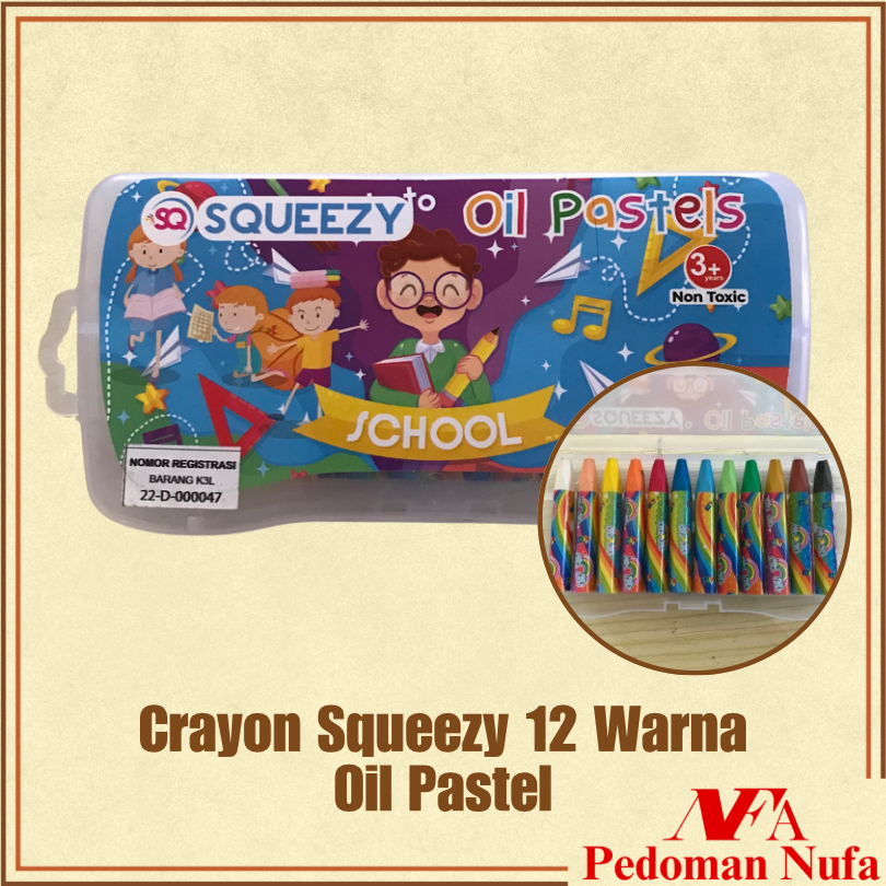 

NUFA CRAYON OIL PASTEL 12 WARNA SQUEEZY
