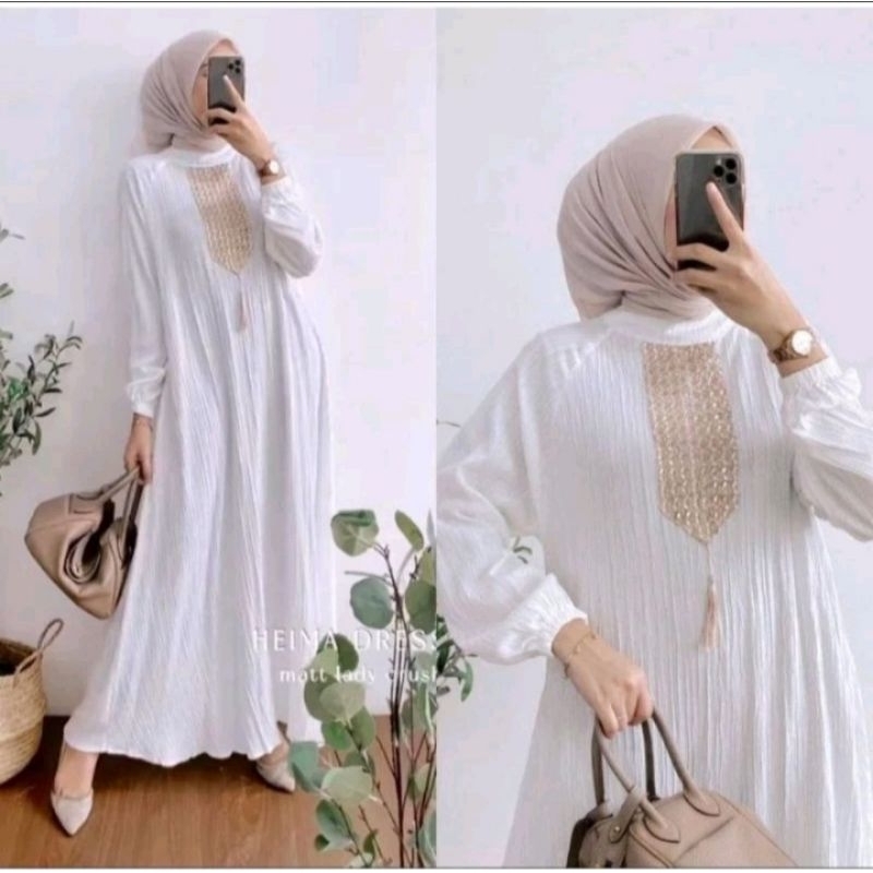 NEW ARIVAL HAIMA DRESS LADYCRUSH MODEL TERBARU GAMIS SULTAN KEKINIAN MOTIF POLOS