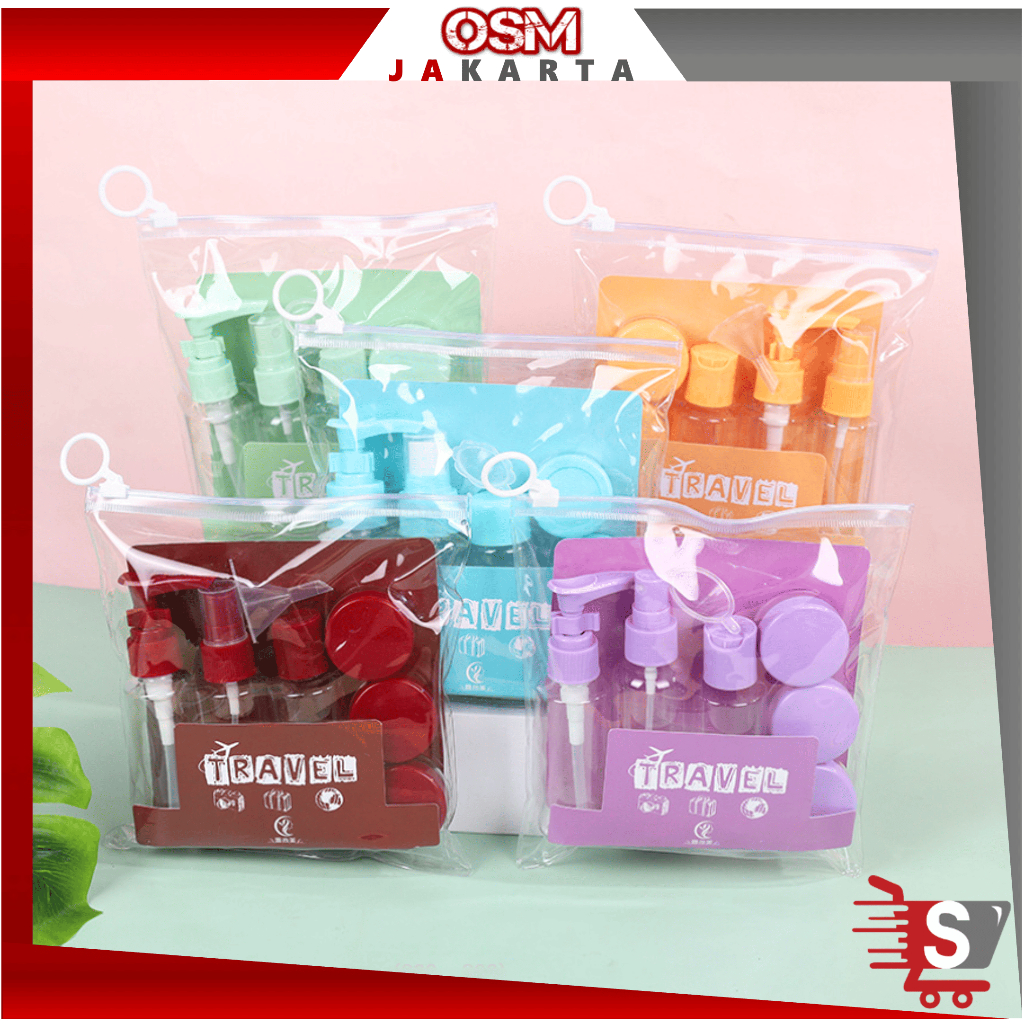 OSM JKT 6600 Botol Travel Pack Set / Tempat Refill Sabun Cair / 6 in 1 Toiletries Package Kit / Boto
