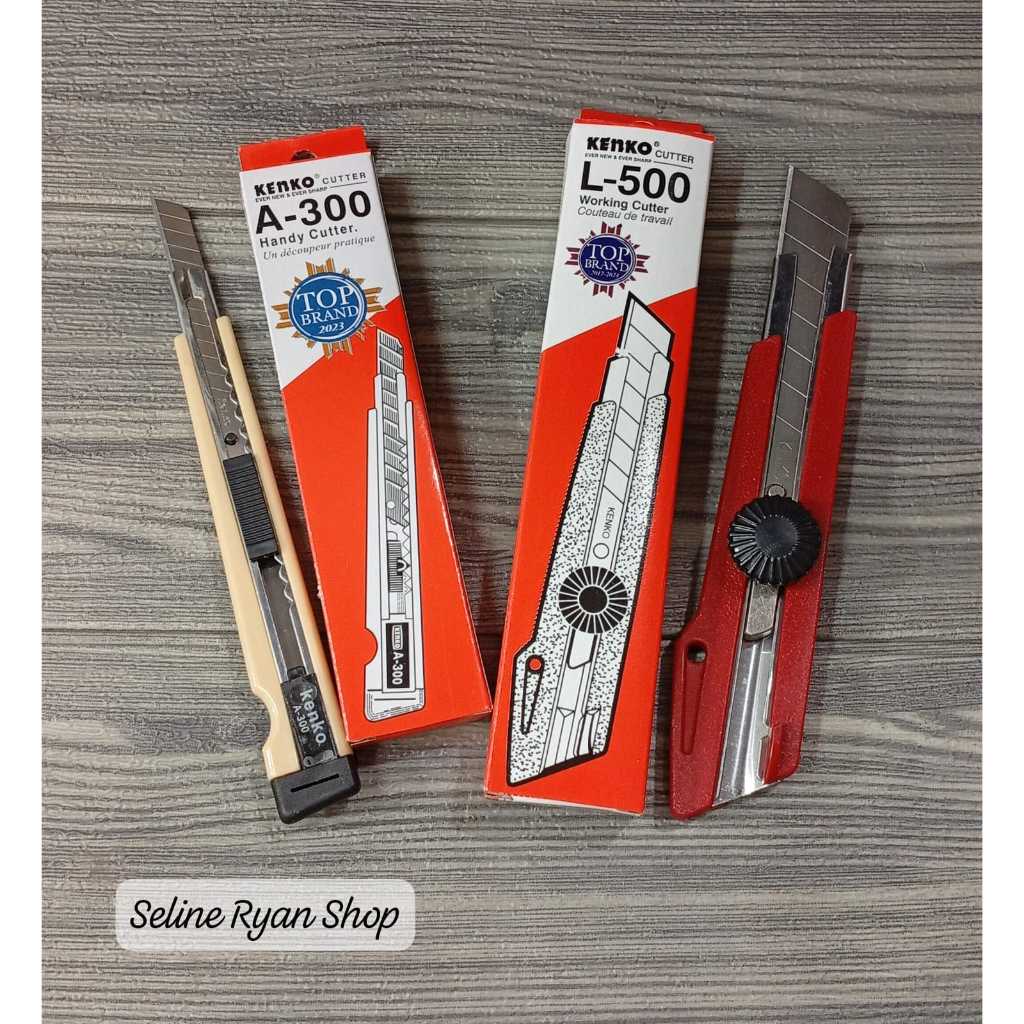 

Pisau Cutter KENKO Super Tajam Hi-Quality Tipe A-300 & L-500