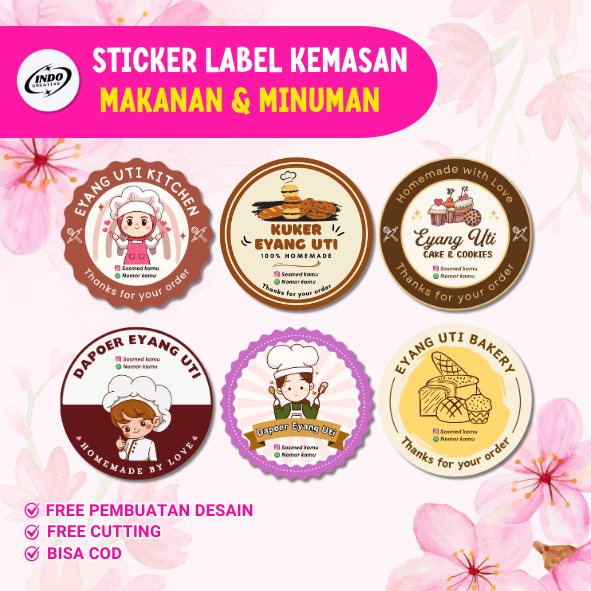

[COD] STICKER LABEL MAKANAN/MINUMAN - STICKER ONLINE SHOP MURAH BENTUK BULAT BISA CUSTOM - STICKER LABEL - STICKER KEMASAN PRODUK - STICKER OLSHOP