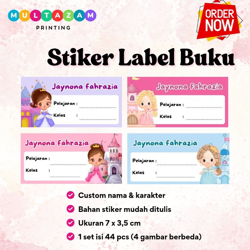 

Stiker Label Buku tulis pelajaran sekolah anak
