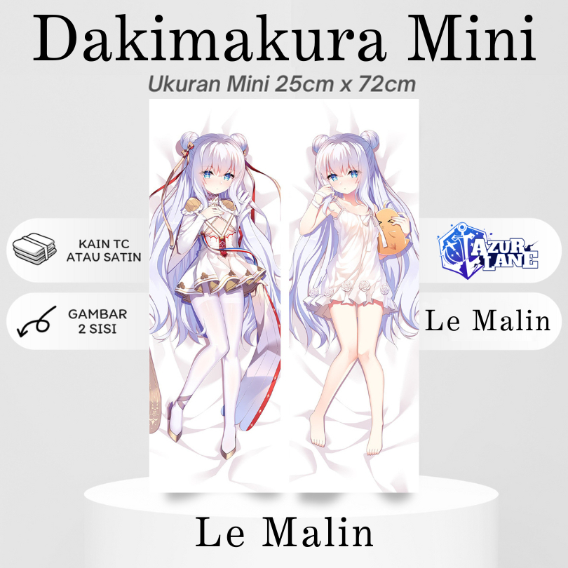 DAKIMAKURA MINI LE MALIN AZUR LANE Bantal Anime Waifu Mini