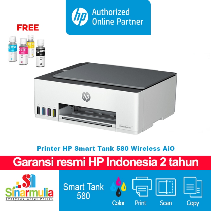 HP Printer Smart Tank 580 wireless All in One