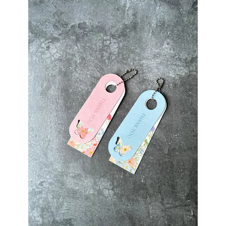 

10 pcs hangtag thank you model buterfly gantungan paper tag oval motif flowers 4x12 cm