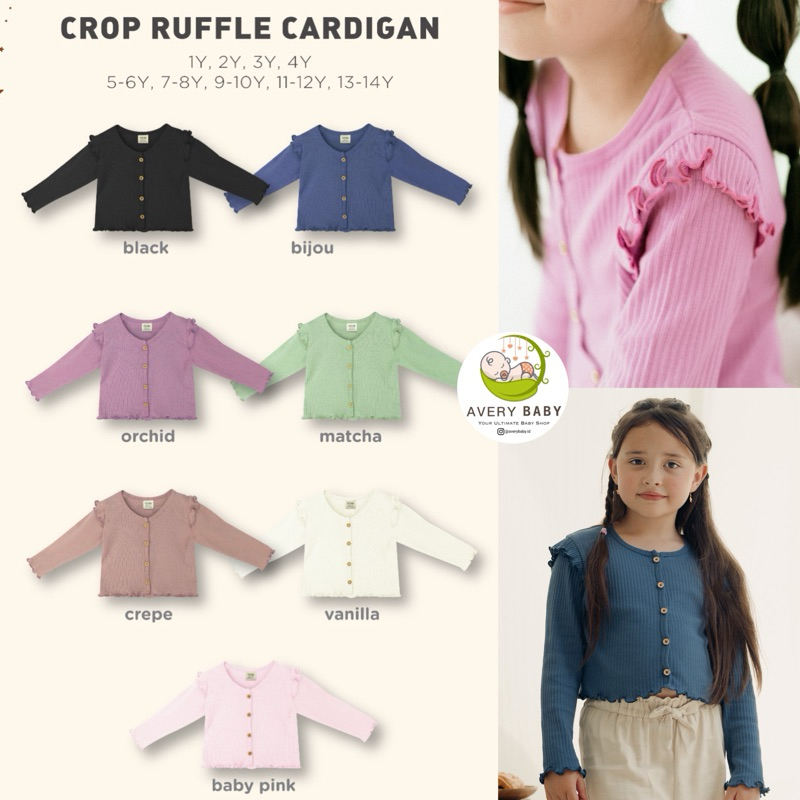 BOHOPANNA CROP RUFFLE CARDIGAN BOHOPANNA CARDIGAN ANAK PEREMPUAN/ cardigan ruffle bohopanna