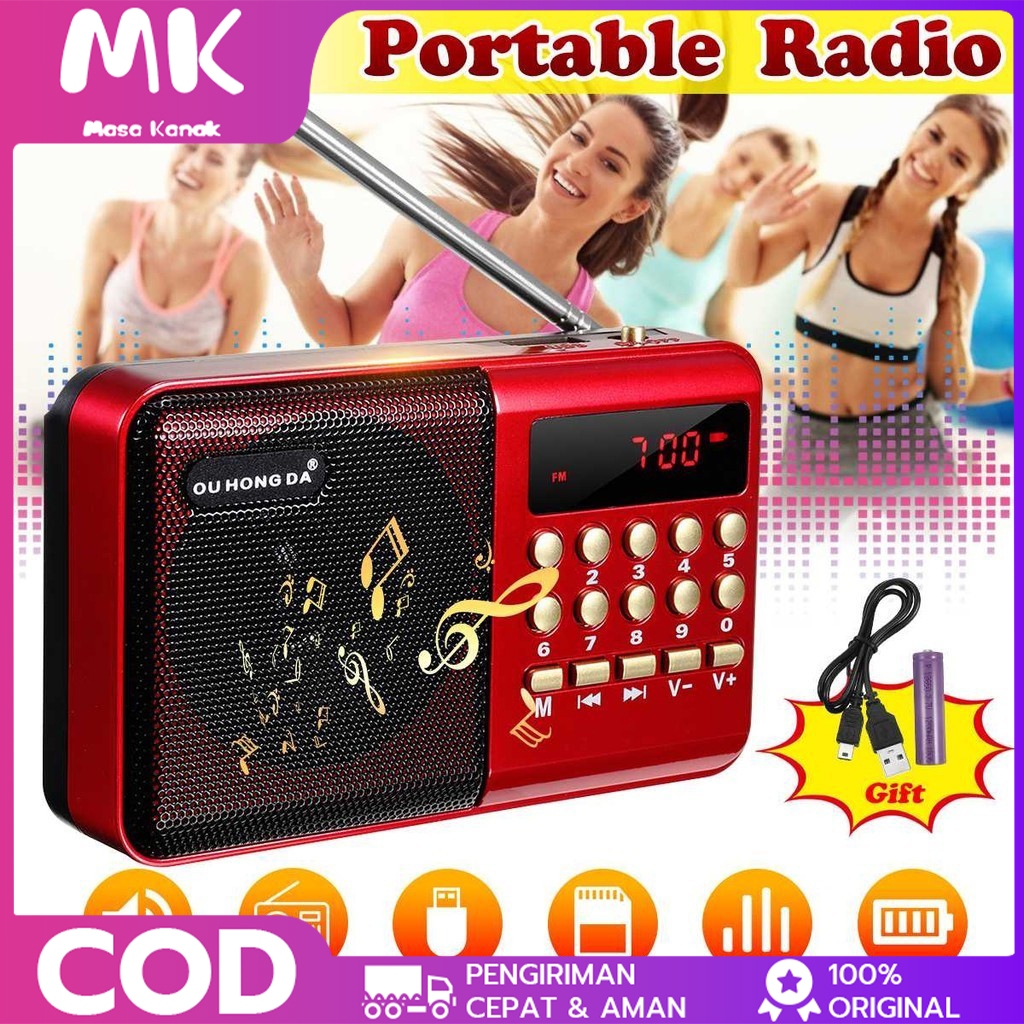 Portable Speaker Radio Mp3 Bluetooth USB TF Card Radio Untuk Murotal Music Player FM Radio Digital