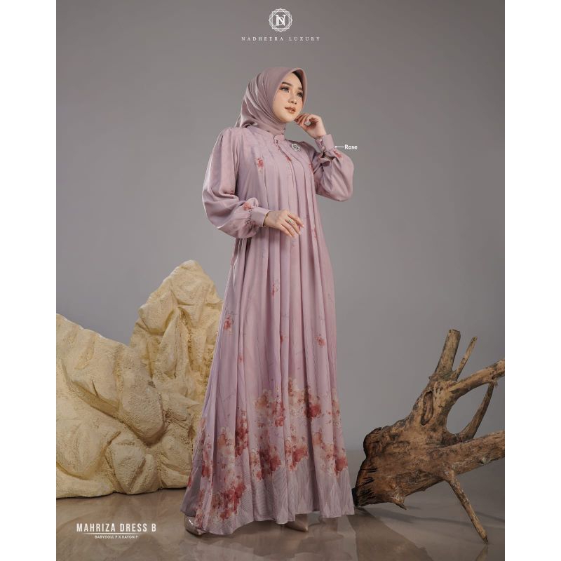 READY SIAP KIRIM | HB - MAHRIZA DRESS B ROSE | NADHEERA LUXURY | DRESS NADHEERA TERBARU | GAMIS NADH